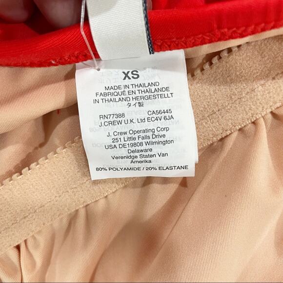 NWT J Crew Rickrack Ruffle One Shoulder One Piece Bathing Suit Red Blue XS - Picture 7 of 9